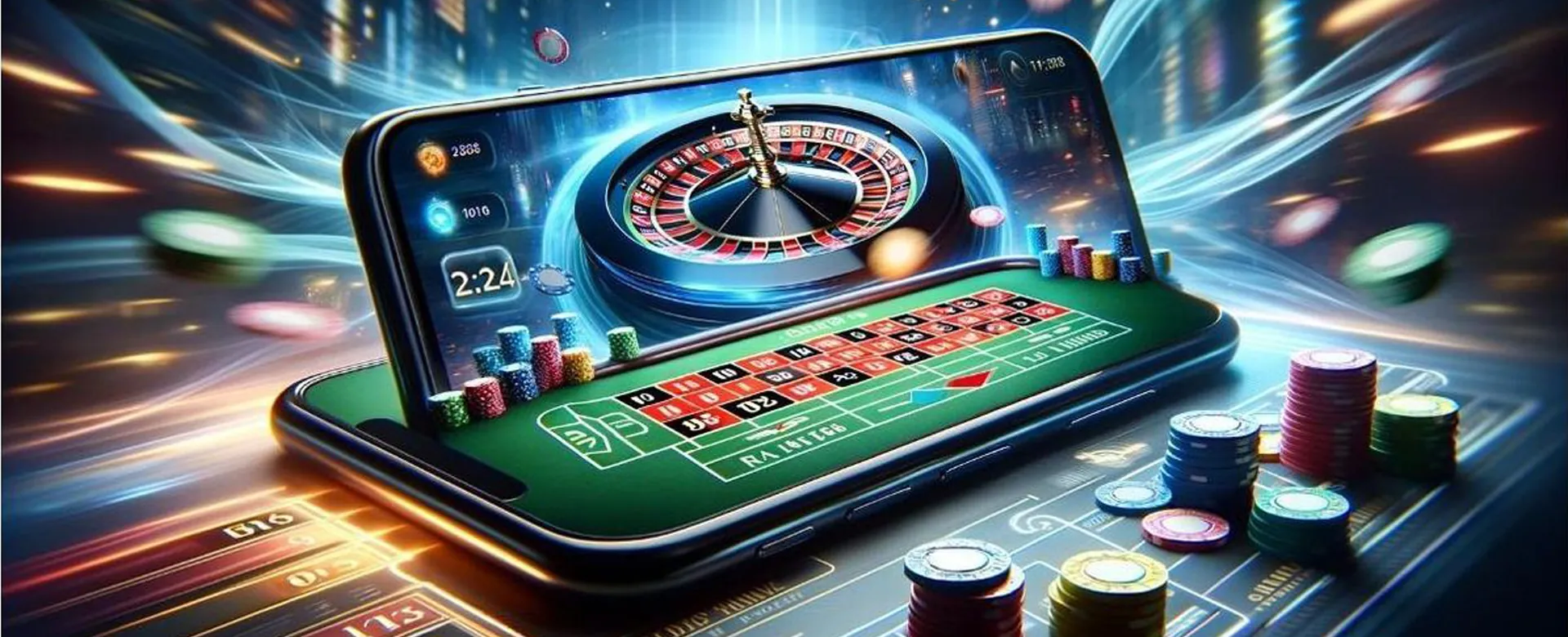 okebet15 Texas Hold'em Poker Table with cards and chips